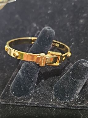 Michael Kors Gold Plated Buckle Stud Bracelet
